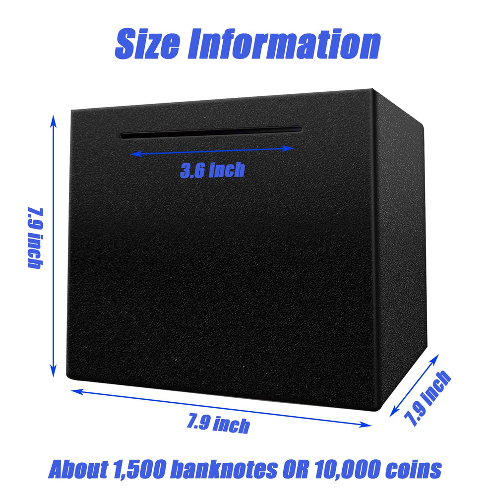 LARCOLO piggy bank stands 7.9 inches tall, ideal for home savings.