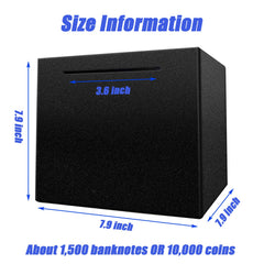 LARCOLO piggy bank stands 7.9 inches tall, ideal for home savings.
