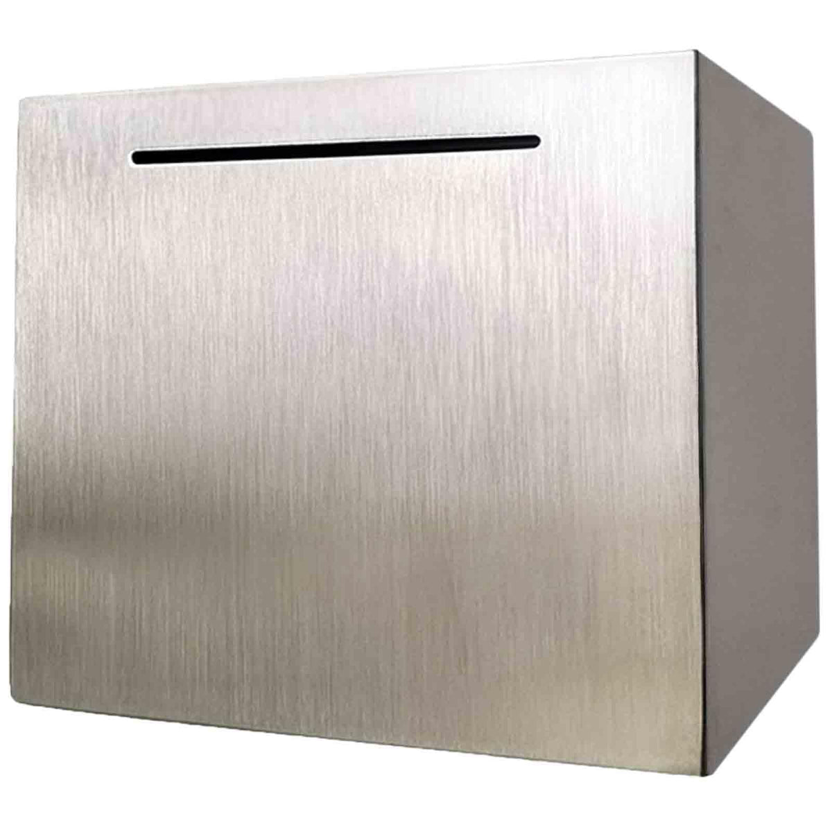 LARCOLO piggy bank top view demonstrates durable stainless steel and generous size.