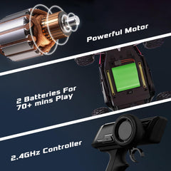 LARVEY USB charger and 7.4V 1000mAh battery enable longer sessions.