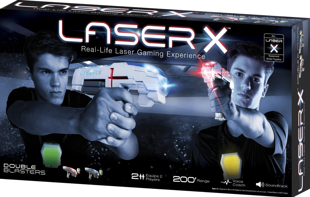 LASER X two-player bundle front view ready for action and flexible play.
