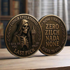 Last Fuck to Give coin designed for desk display or pocket carry