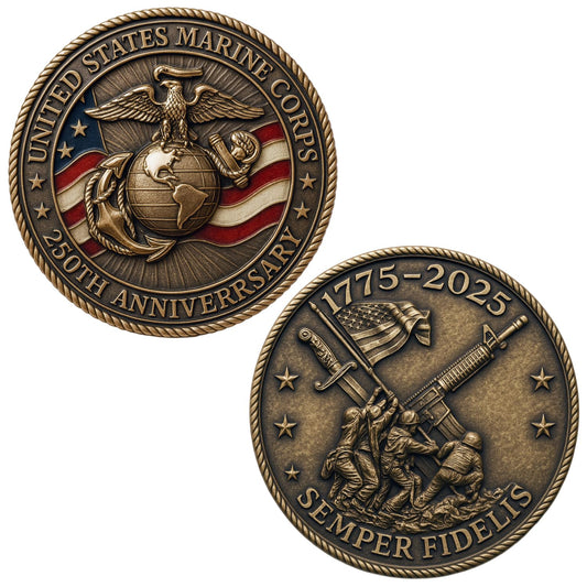 Lastikor 250th Anniversary Coin front view with gold-plated finish, ideal for display.