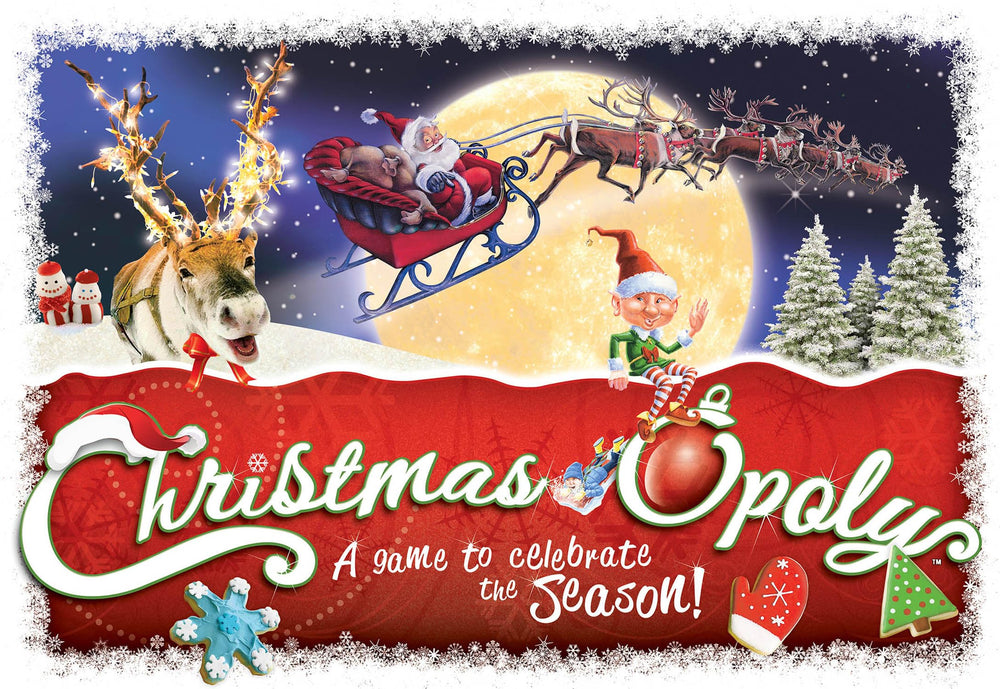 Late for the Sky Christmas-Opoly player pieces add colorful holiday fun to play sessions