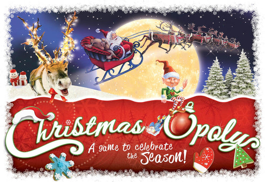 Late for the Sky Christmas-Opoly player pieces add colorful holiday fun to play sessions