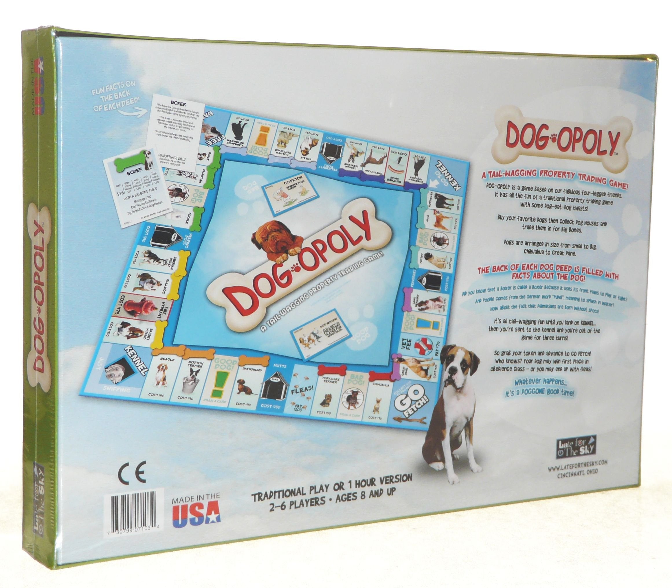 Late for the Sky Dog-Opoly dog houses and tokens for canine themed gameplay