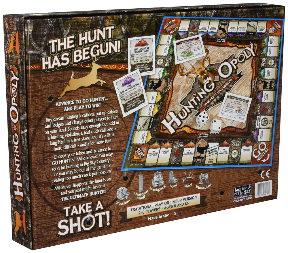 Late for the Sky Hunting-Opoly shell token boosts strategic trading during play.