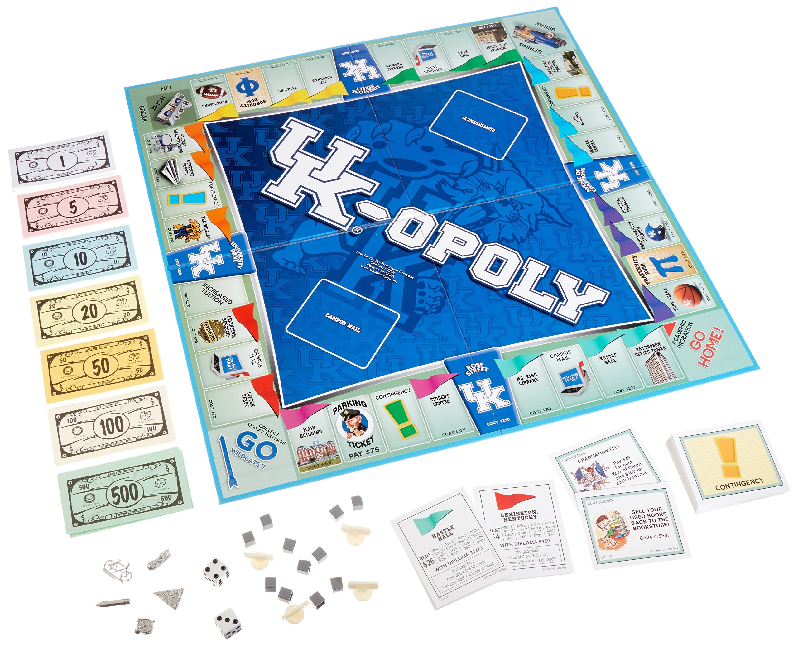 Late for the Sky UKopoly board highlights campus spaces and landmarks for Kentucky fans