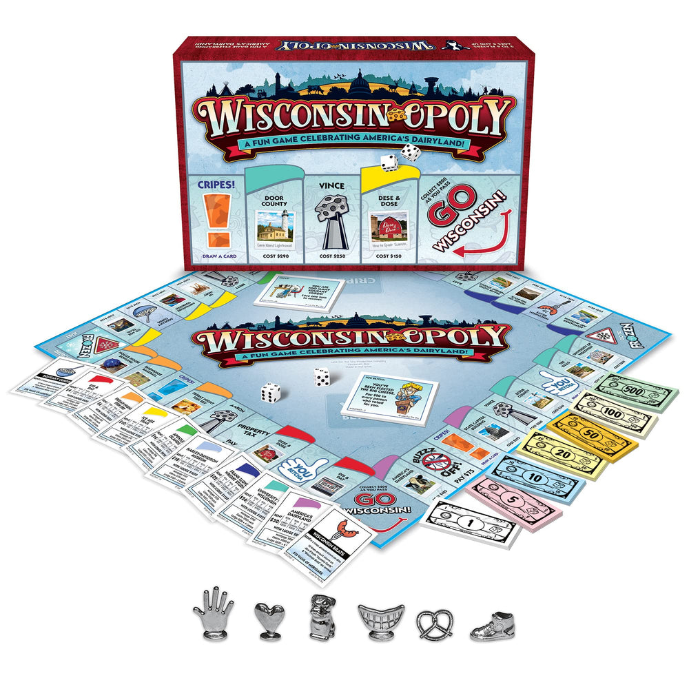 Late for the Sky Wisconsin-opoly tokens ready to move your favorite Wisconsin characters.