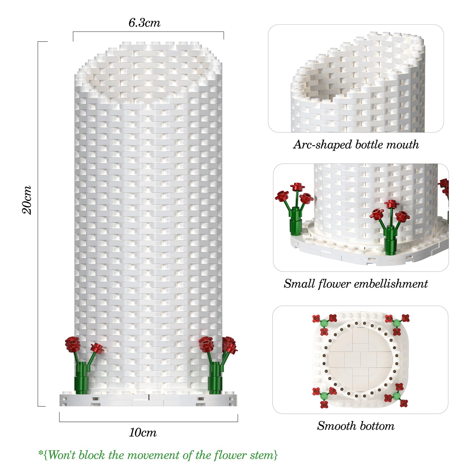 Latephiy block vase curved mouth texture highlighting three-dimensional woven detail.