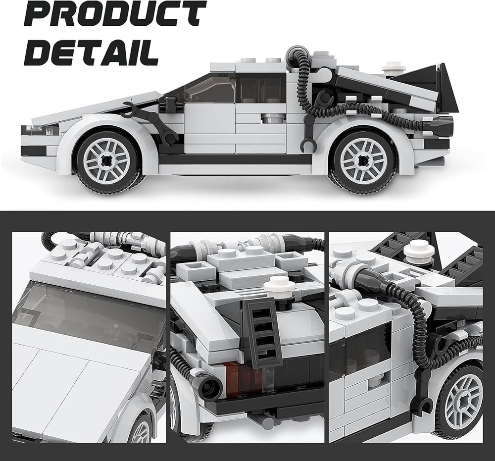 Latephiy Delorean Time Machine opening doors display-ready detail for collectors.