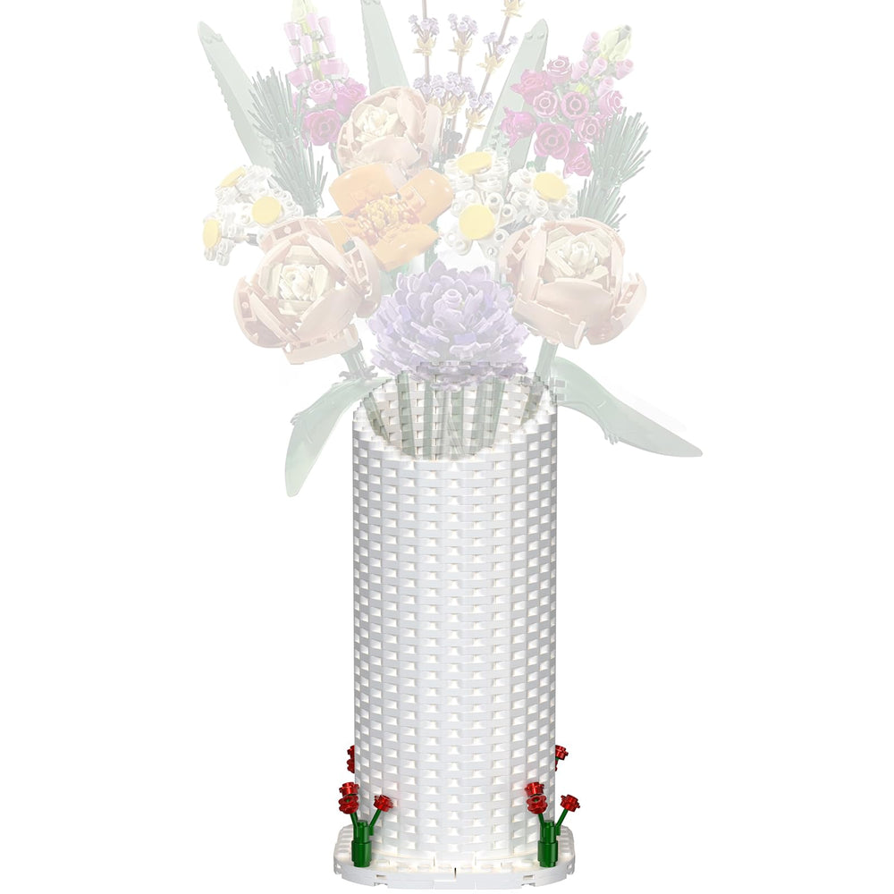 Latephiy vase-building-set white vase for roses, ideal for creating custom bouquet displays.