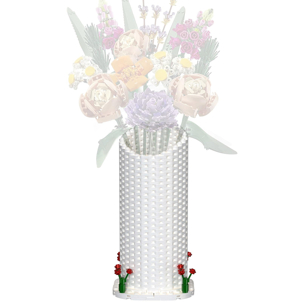 Latephiy vase-building-set white vase for roses, ideal for creating custom bouquet displays.