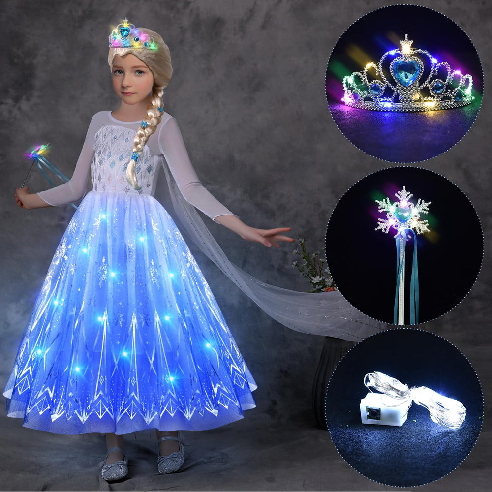 Latocos light up princess dress fabric closeup emphasizes soft breathable materials