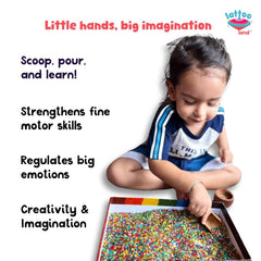 Lattooland Rainbow Rice colors closeup highlights bright hues for creative play