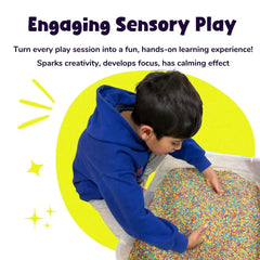 Lattooland Rainbow Rice kids' hands exploring texture for tactile learning
