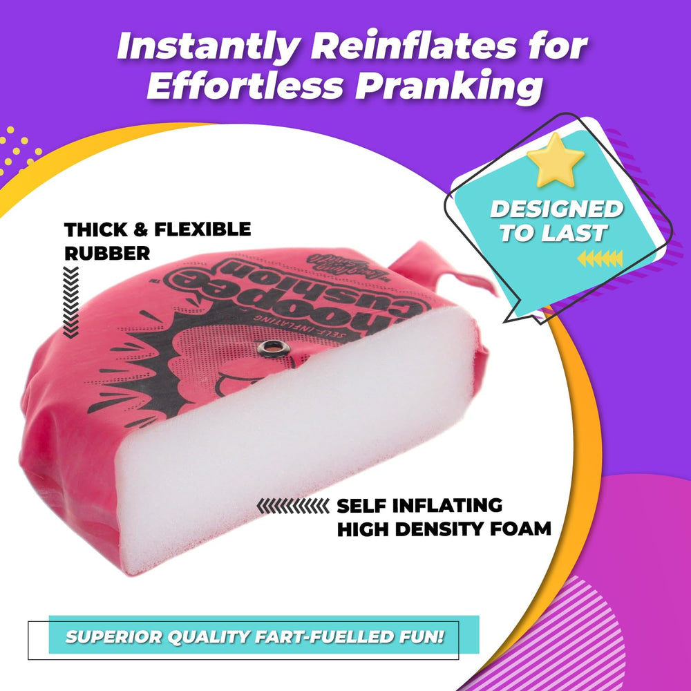 Laughing Smith durable rubber cushion withstands hours of playful gags.