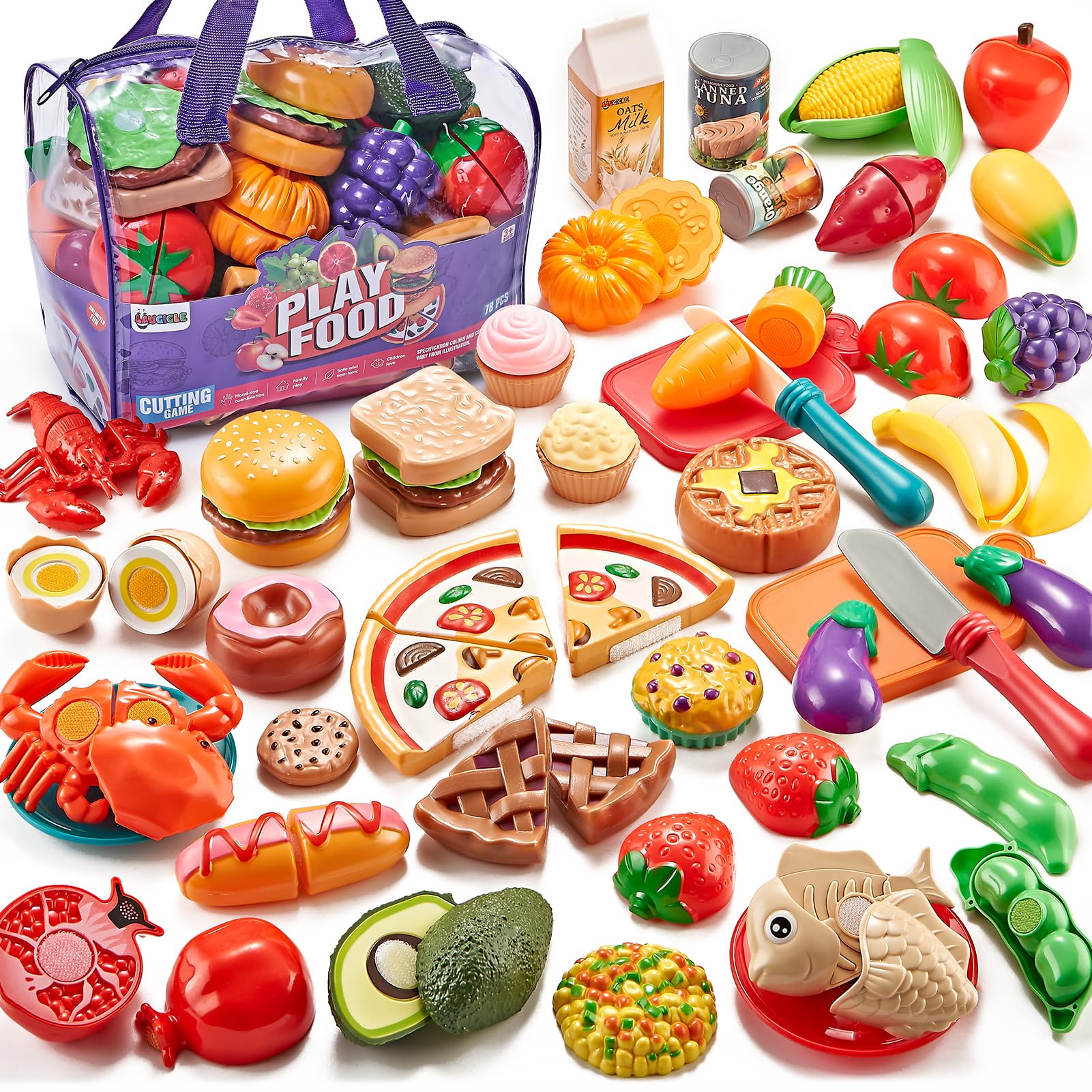 LAUGIGLE pizza design for pretend play promotes imaginative cooking and fine motor skills.