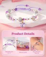 LAVEIR amethyst beads bracelet detail highlighting calming tones