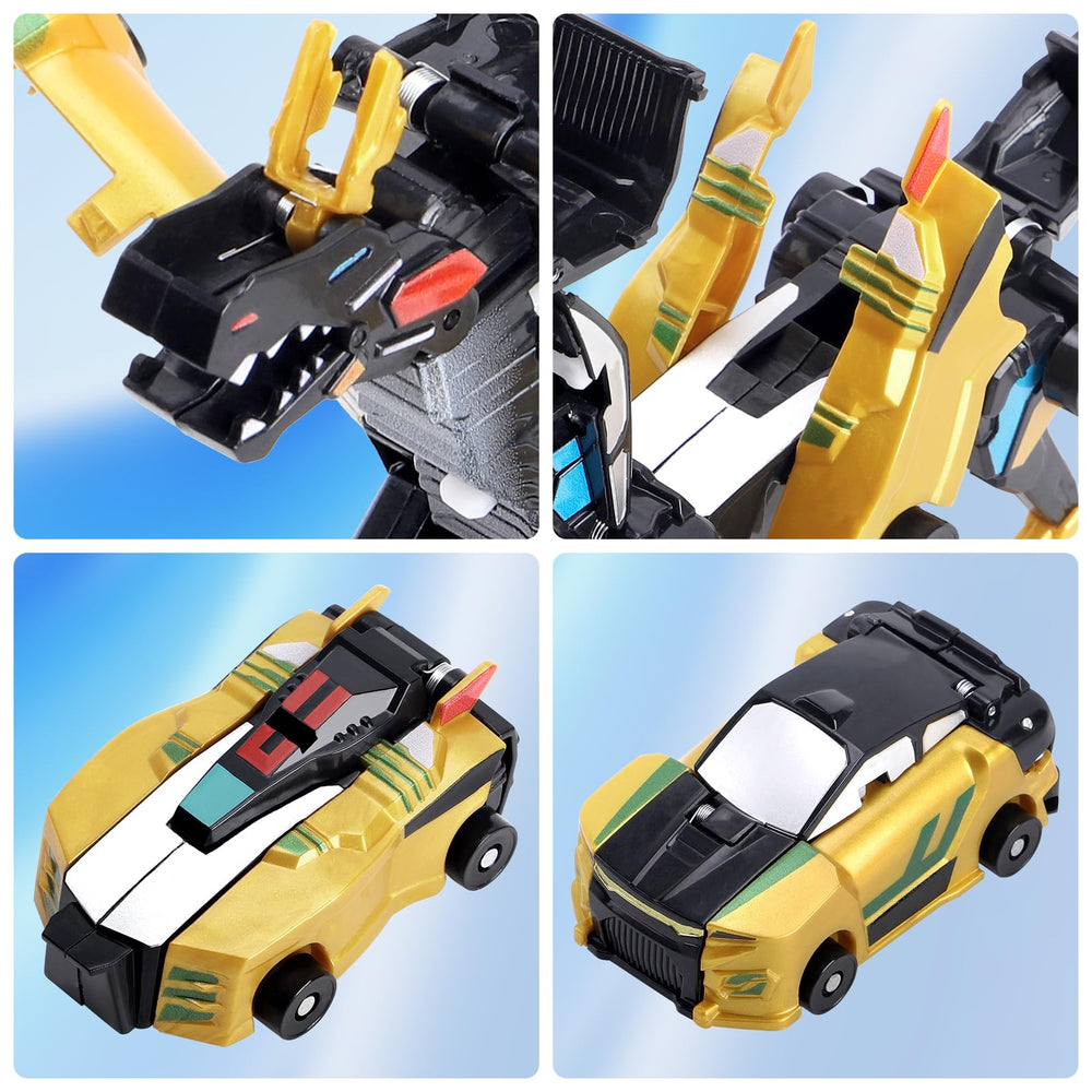 Lavekywasa car transforming toy in crash moment reveals dinosaur mode
