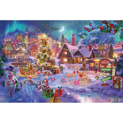 Lavievert wooden 1000-piece puzzle featuring a Christmas tree for cozy family time.