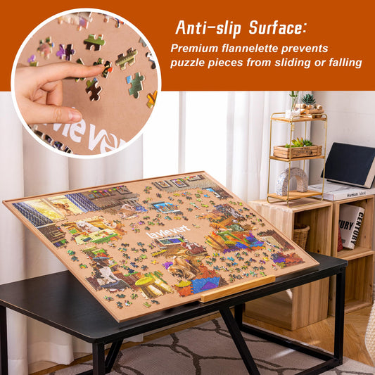 Lavievert jigsaw board raised edges keep pieces secure during transport