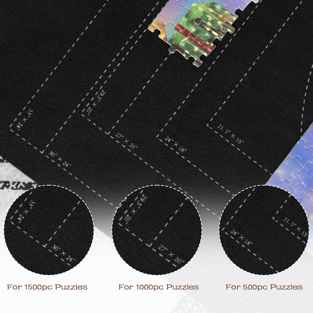 Non-slip felt mat keeps puzzles flat and crease-free