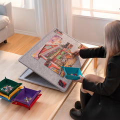 Lavievert portable jigsaw table enables puzzle work anywhere with stability.
