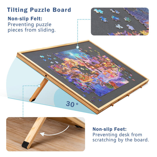 Lavievert puzzle board 360-degree rotation allows easy access to all areas of the puzzle.