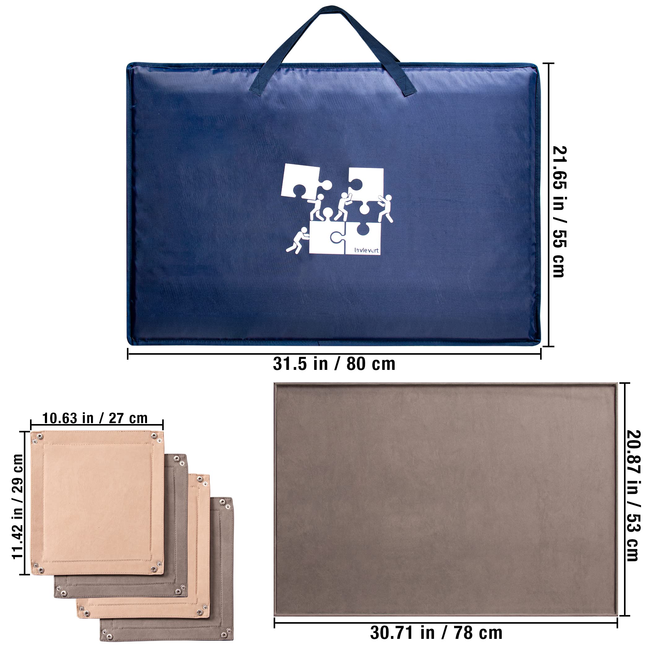 Sturdy handle on Lavievert puzzle board for easy transport.