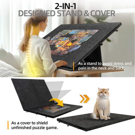 Lavievert puzzle table cover protecting unfinished puzzles from dust and pets.