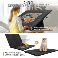 Lavievert puzzle table cover protecting unfinished puzzles from dust and pets.