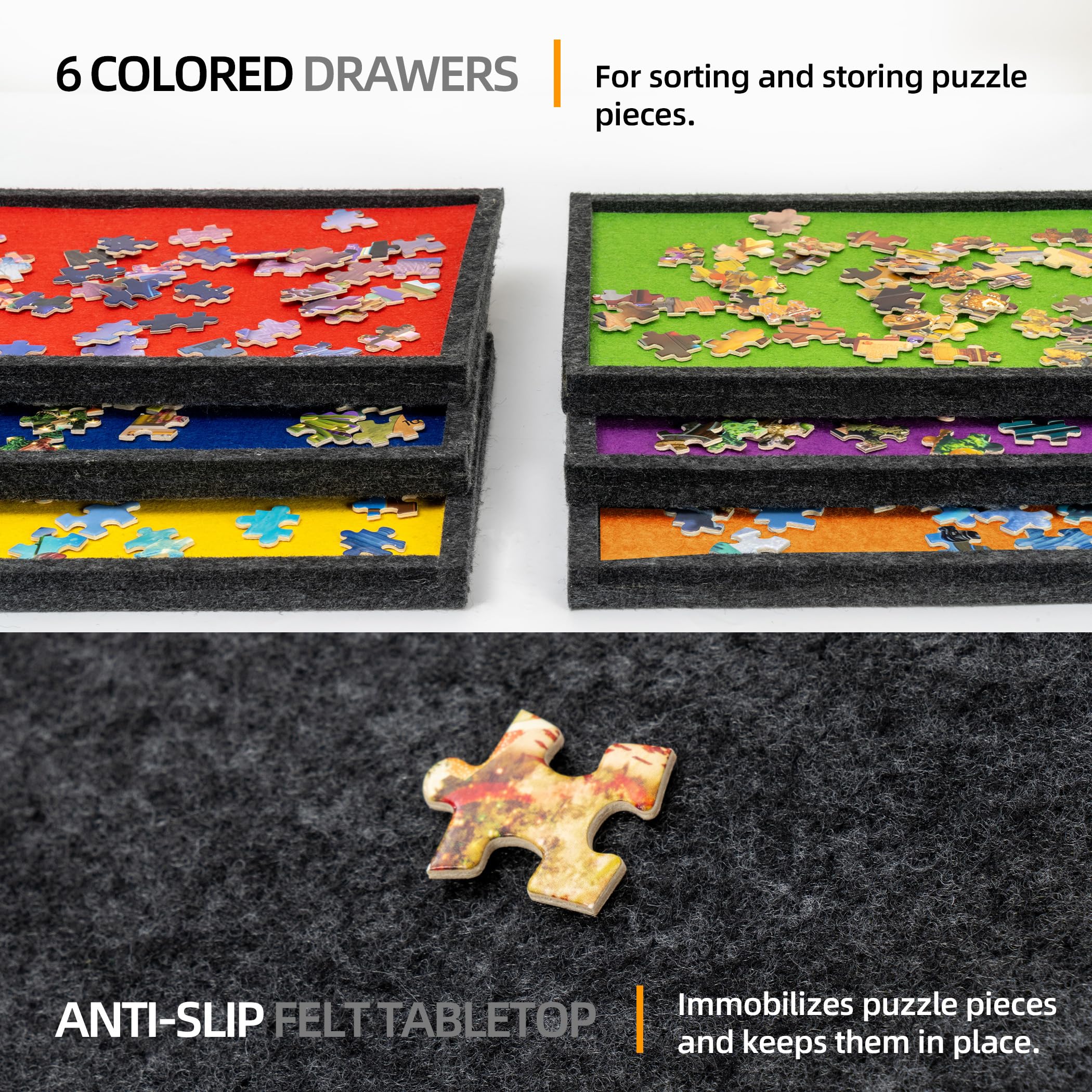 Lavievert foldaway puzzle table stored neatly under furniture for clutter-free space.