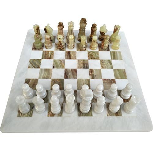 LAVISH CHESS SETS 12-inch marble board and 32-piece set for balanced tabletop fun.
