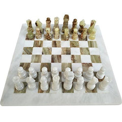 LAVISH CHESS SETS 12-inch marble board and 32-piece set for balanced tabletop fun.
