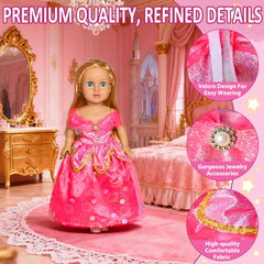 Lavwix crown and hair bow complete a royal outfit for dolls.