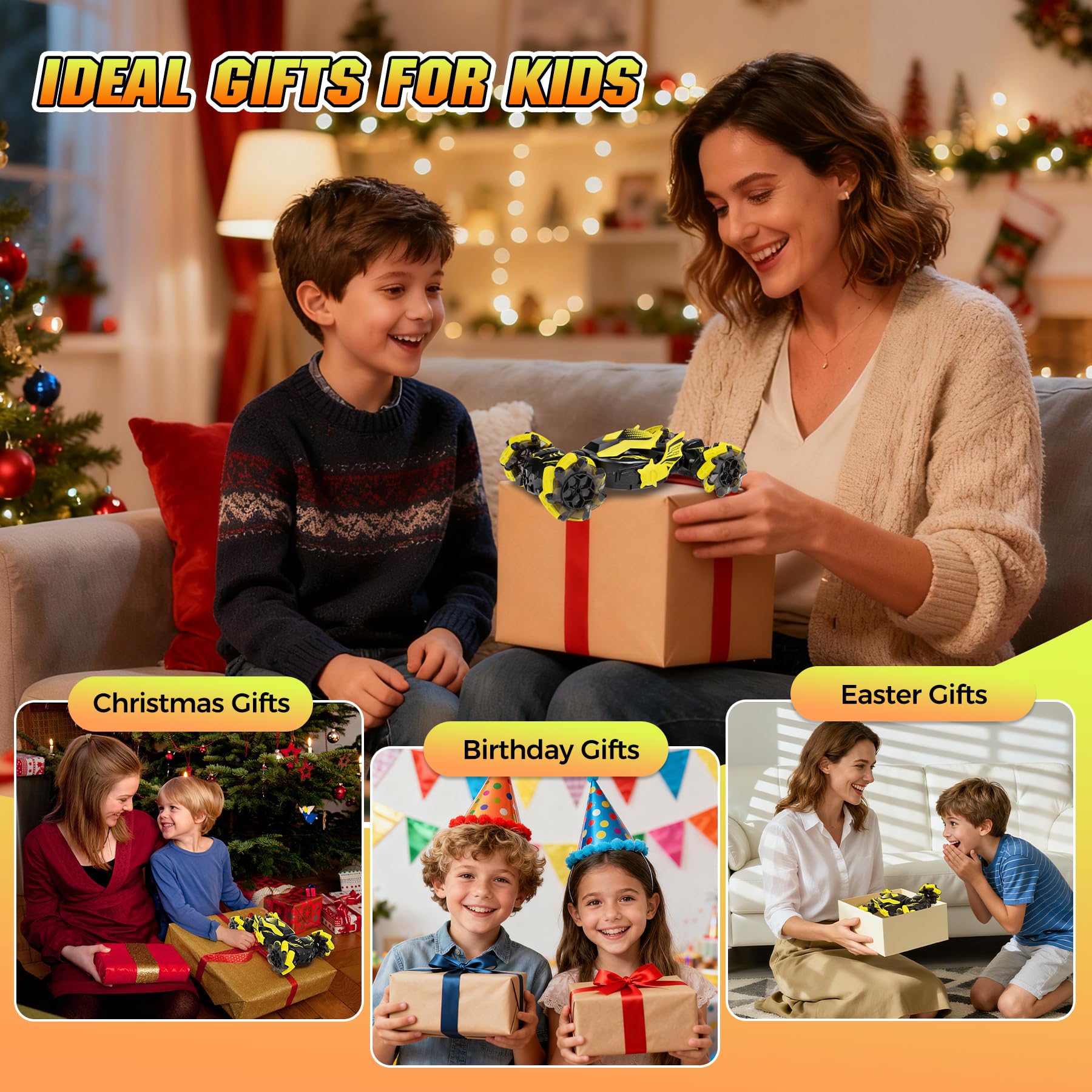 Lawdiey RC stunt car makes a gift-ready option for birthdays or holidays.
