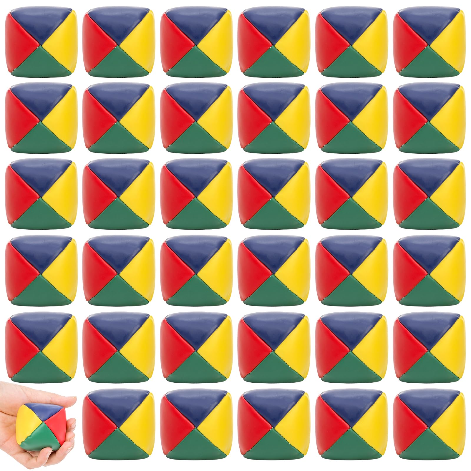 Lawei four-sided color juggling balls feature bright colors to boost focus.