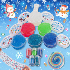LAWOHO Blue and white tubes with paper enhance glittery snowman crafts.