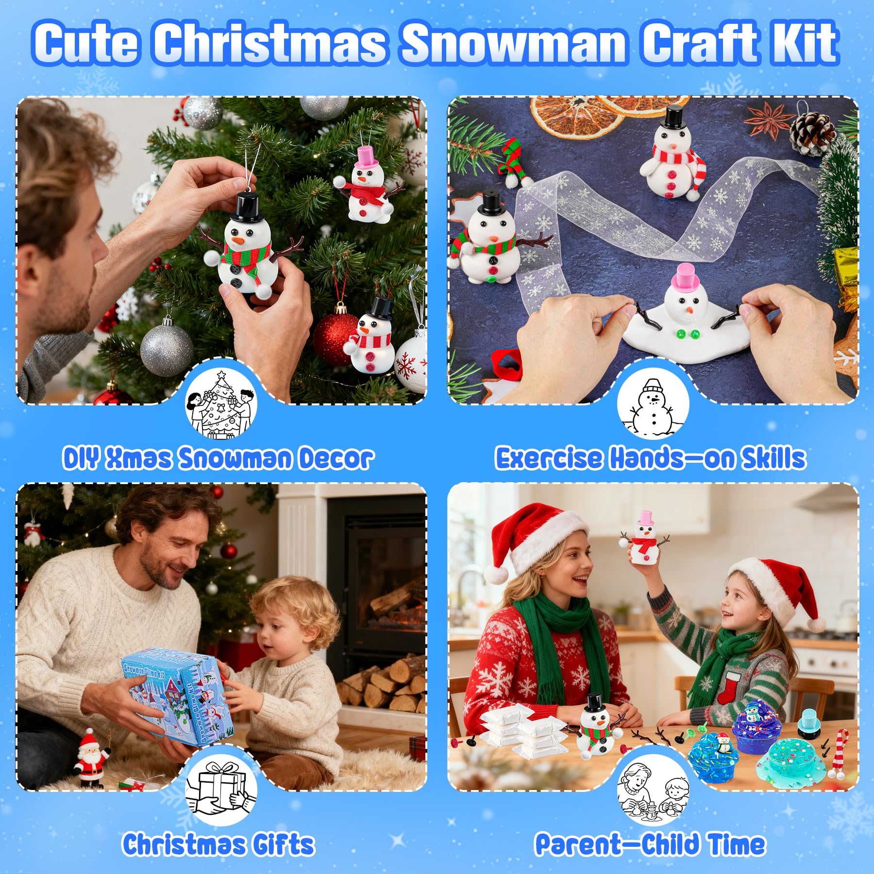 LAWOHO build-a-snowman crafts kit in use for family fun