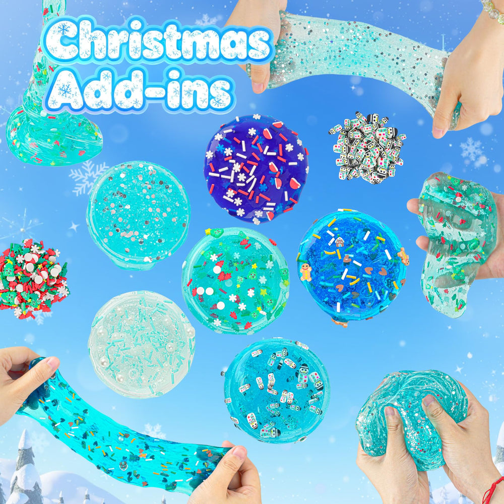 LAWOHO crystal slime 50ml bottles showcasing glossy, stretchy texture