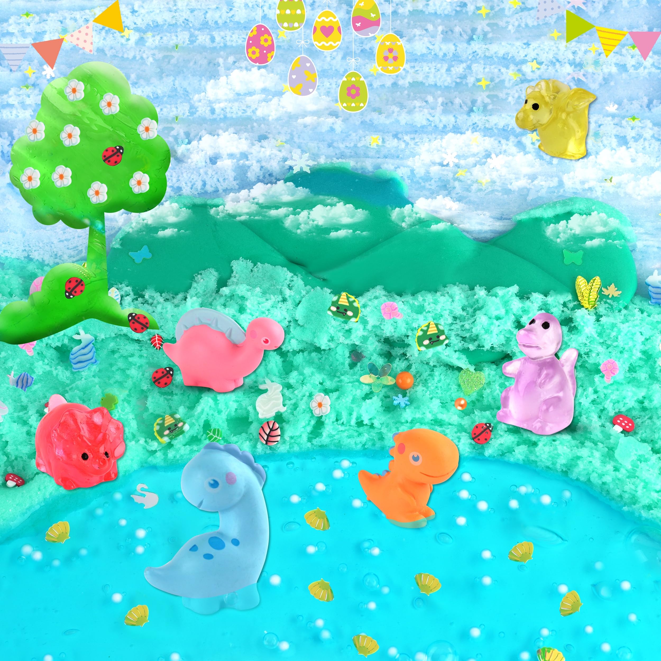 LAWOHO slime kit clear slime reveals inside add-ins.