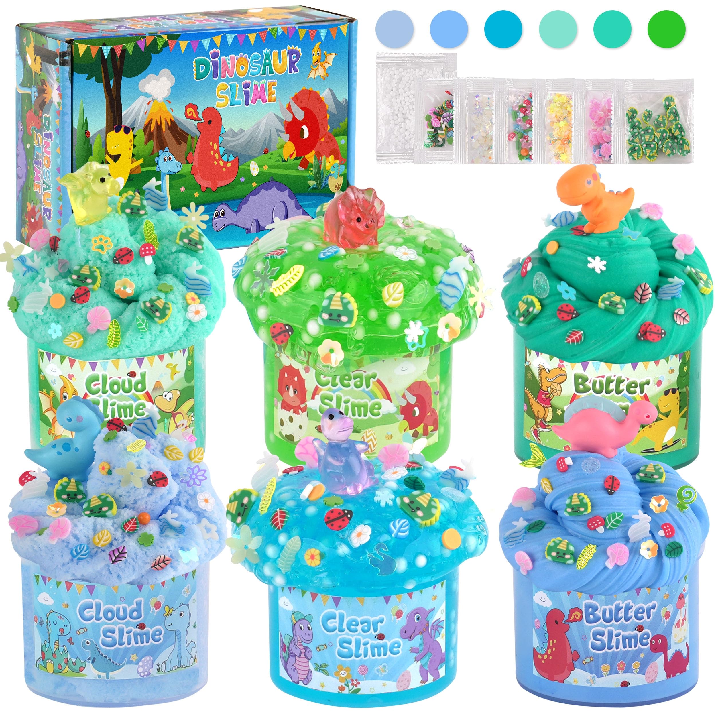 LAWOHO dinosaurs slime kit cloud texture for sensory play.