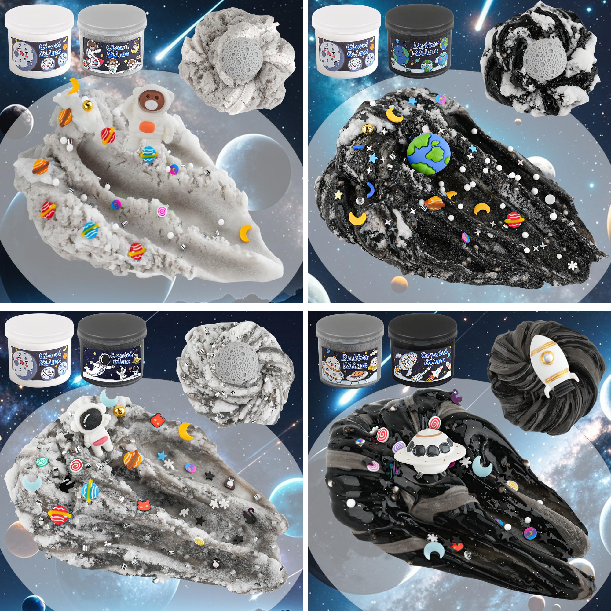 LAWOHO Galaxy 360ml Black Slime kit features bold color and stretch.