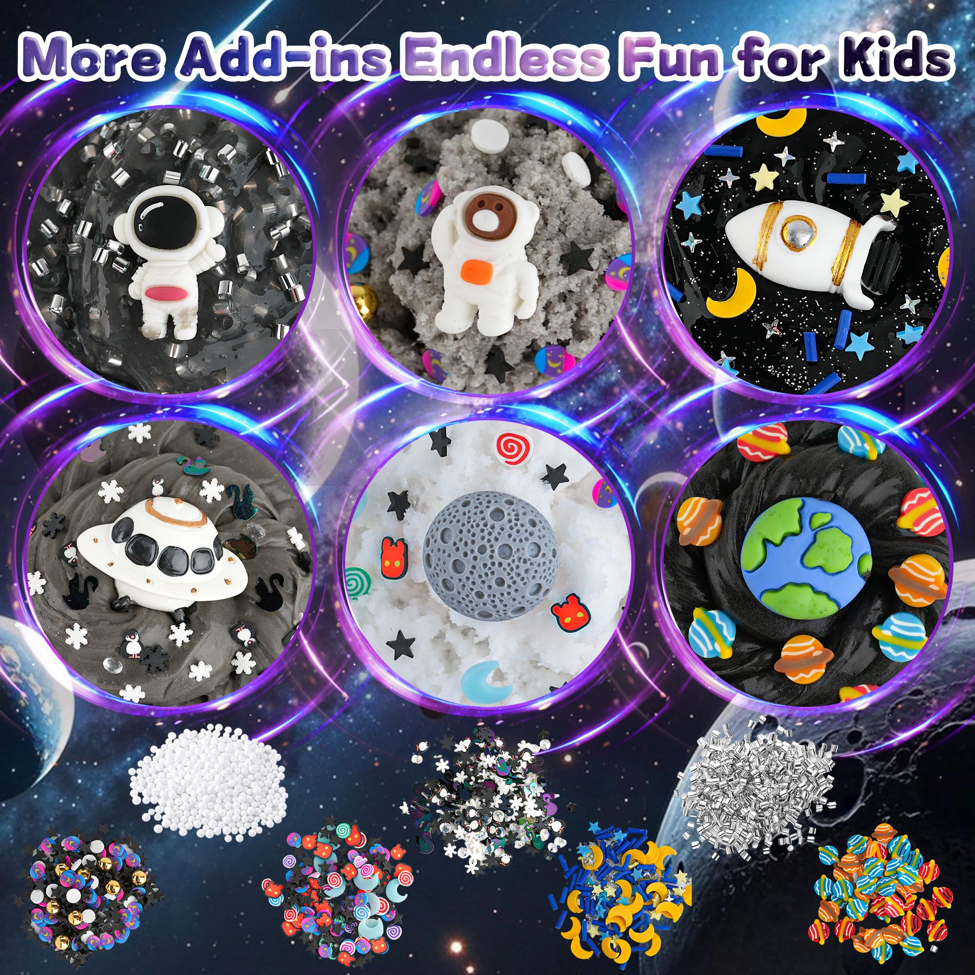 LAWOHO Galaxy Clear Slime kit provides glossy, stretchy slime for creative experiments.