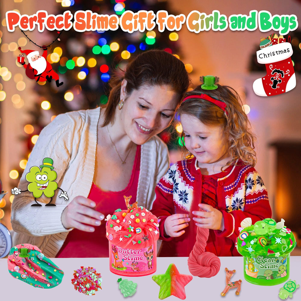 LAWOHO glow-in-the-dark charms image highlights festive glow during slime play
