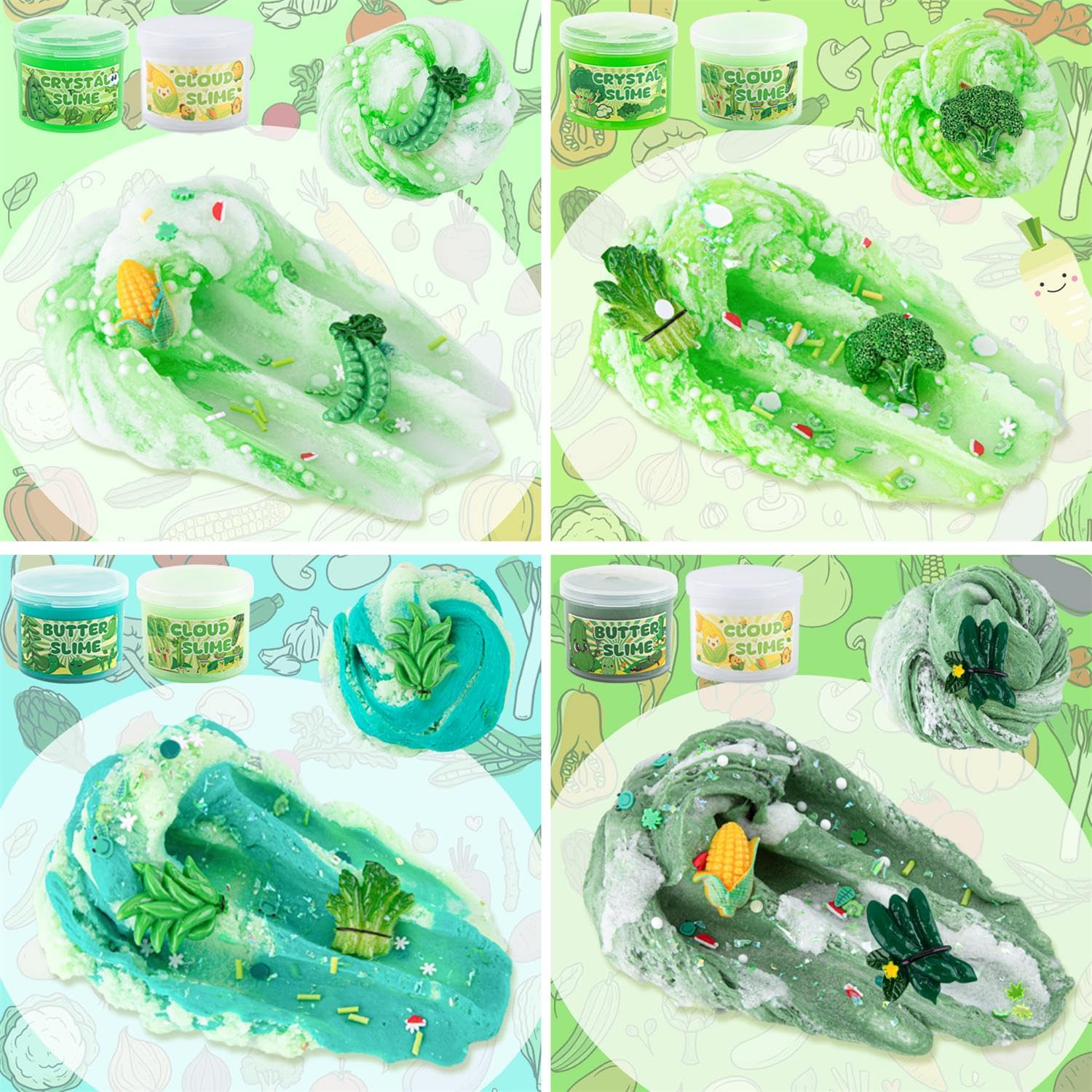 LAWOHO green slime add-ins 8-pack for colorful creative mixes
