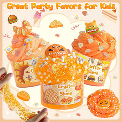 LAWOHO orange butter slime texture close-up highlighting soft, stretchable feel