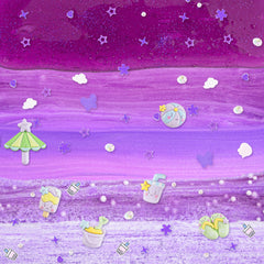 LAWOHO purple cloud slime 60ml pack, fluffy texture ready to stretch.
