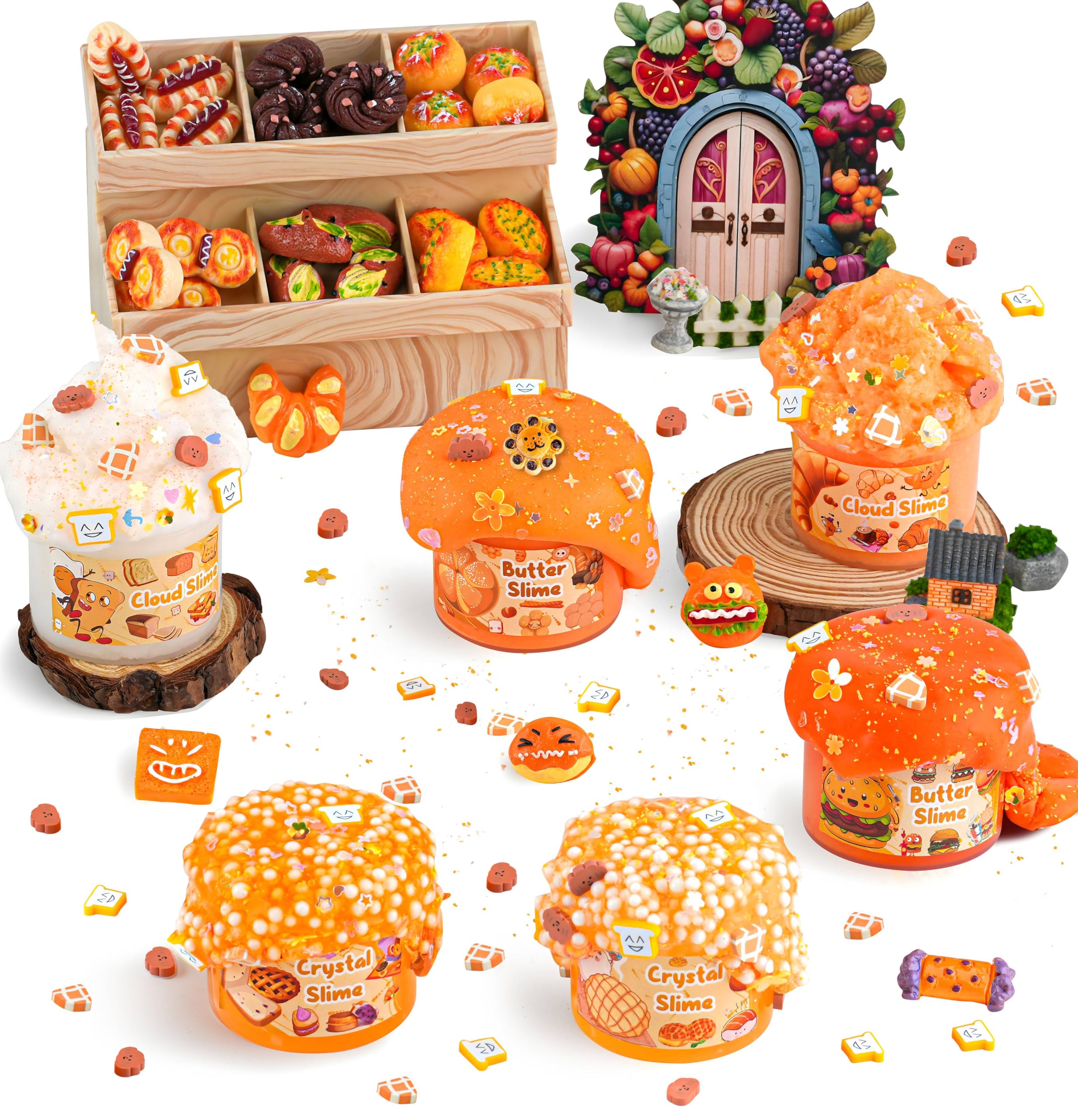 LAWOHO slime add-ins and charms arrangement for creative mixing